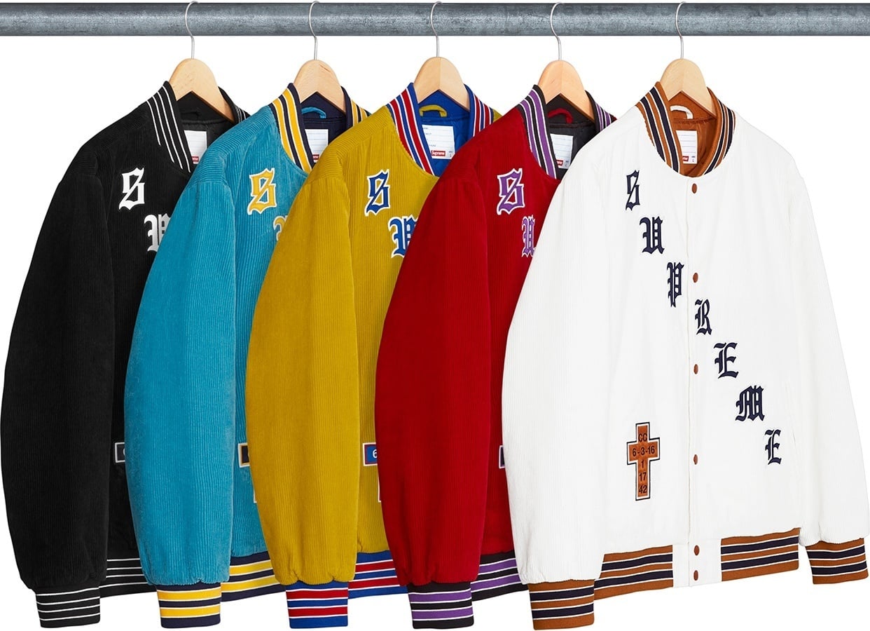 Old English Corduroy Varsity Jacket